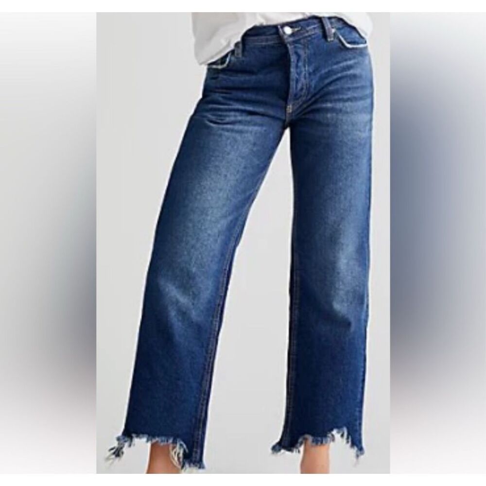 NWT Free People Maggie Mid Rise Button Fly Straight Leg Jeans Size 26